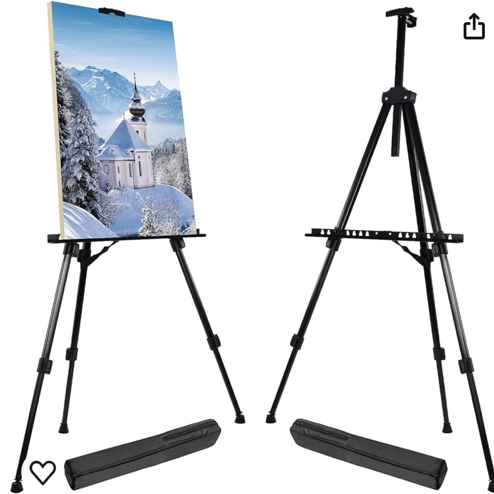Portable adjustable tripod easel
